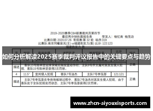 如何分析解读2025赛季裁判评议报告中的关键要点与趋势